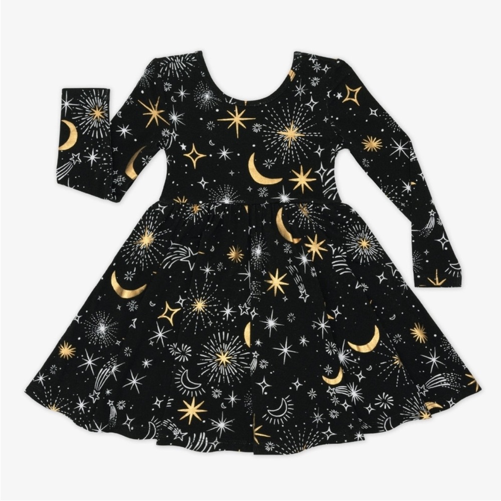 Little Sleepies Celestial Celebration Stars Twirl bamboo Play Dress Sz 10